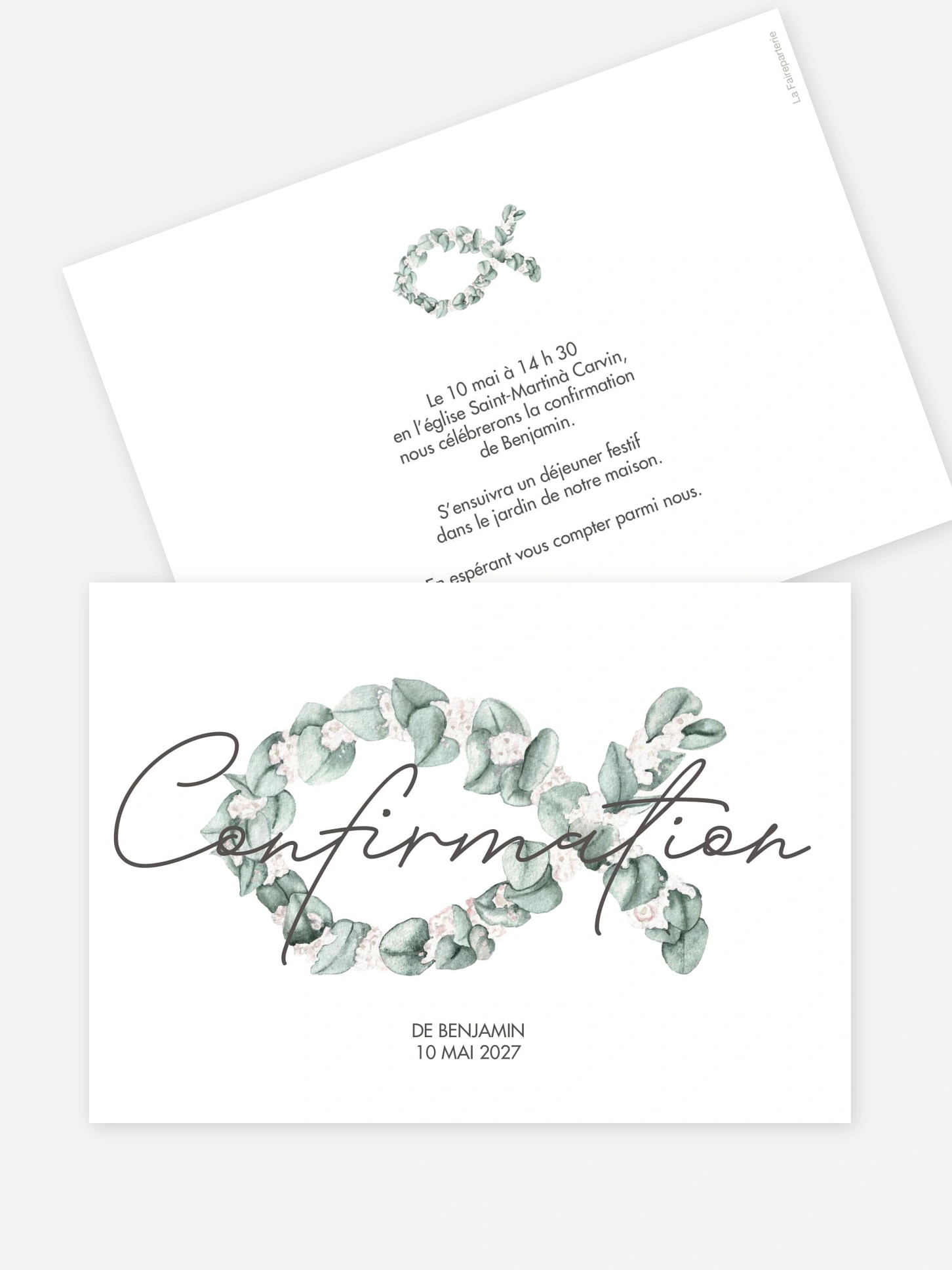 Invitation Confirmation Eucalyptus Fish