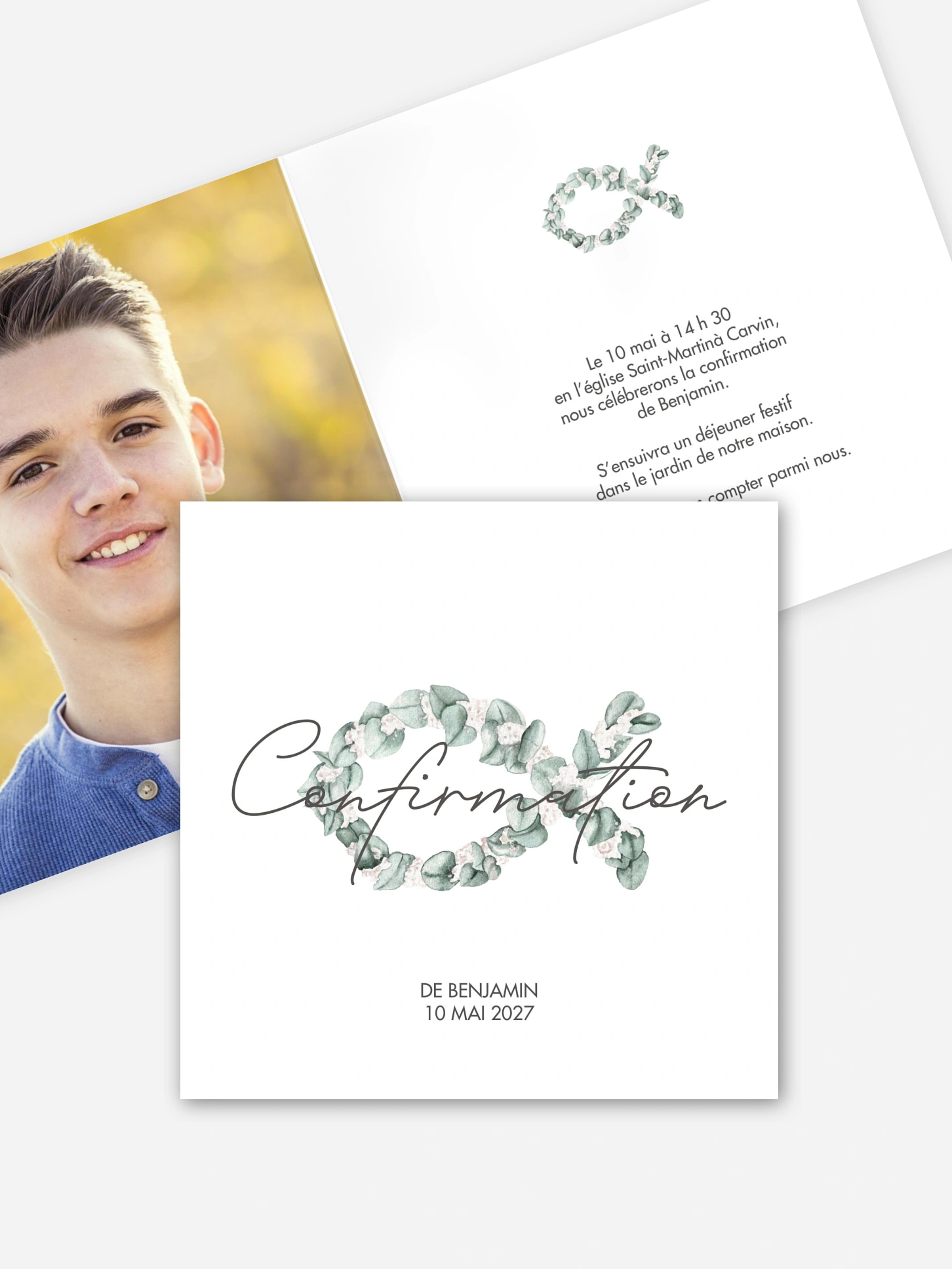 Invitation Confirmation Eucalyptus Fish