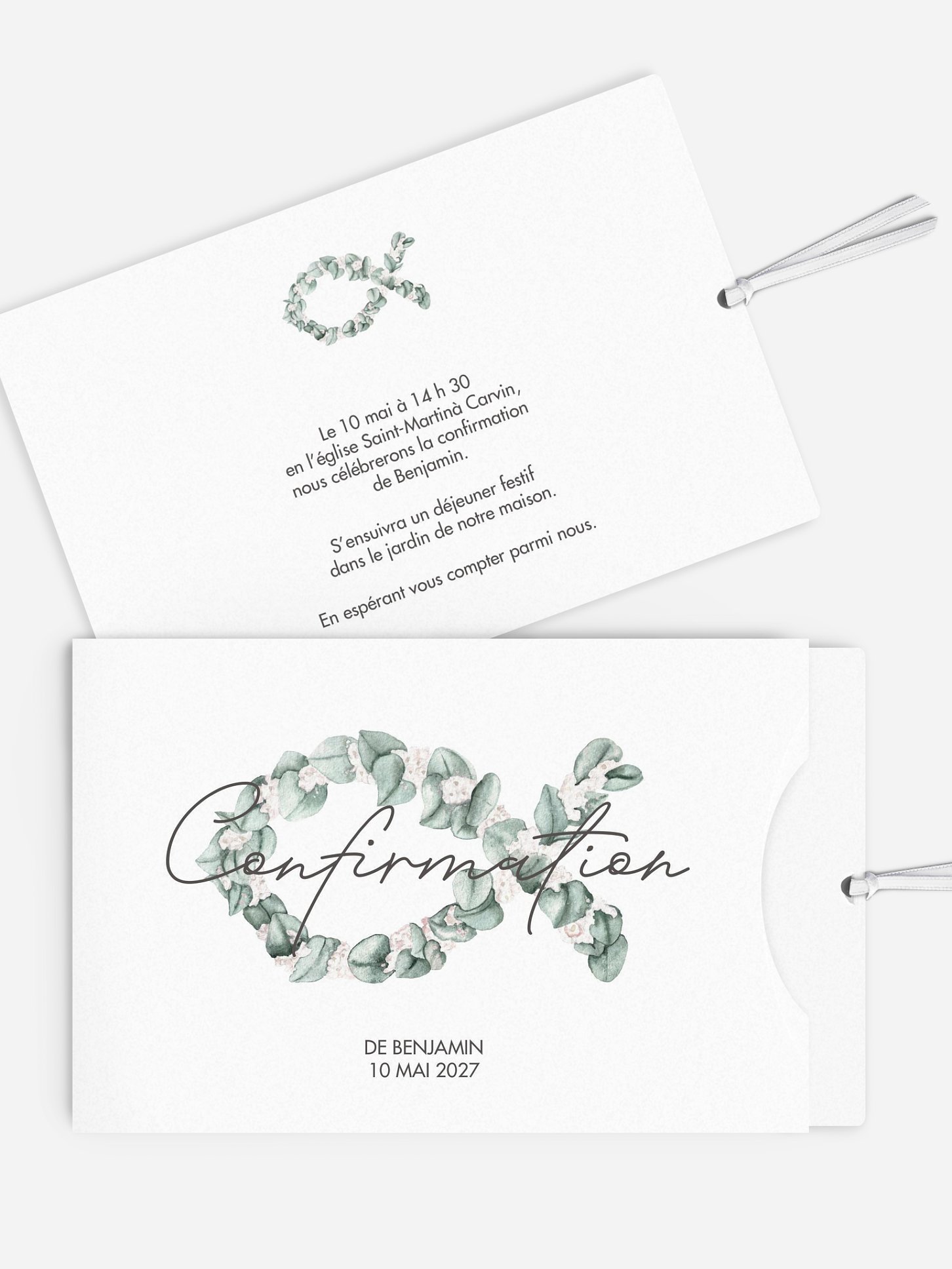 Invitation Confirmation Eucalyptus Fish