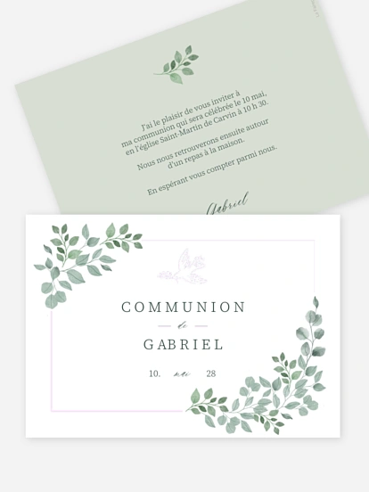 Invitation communion Greenery Dove