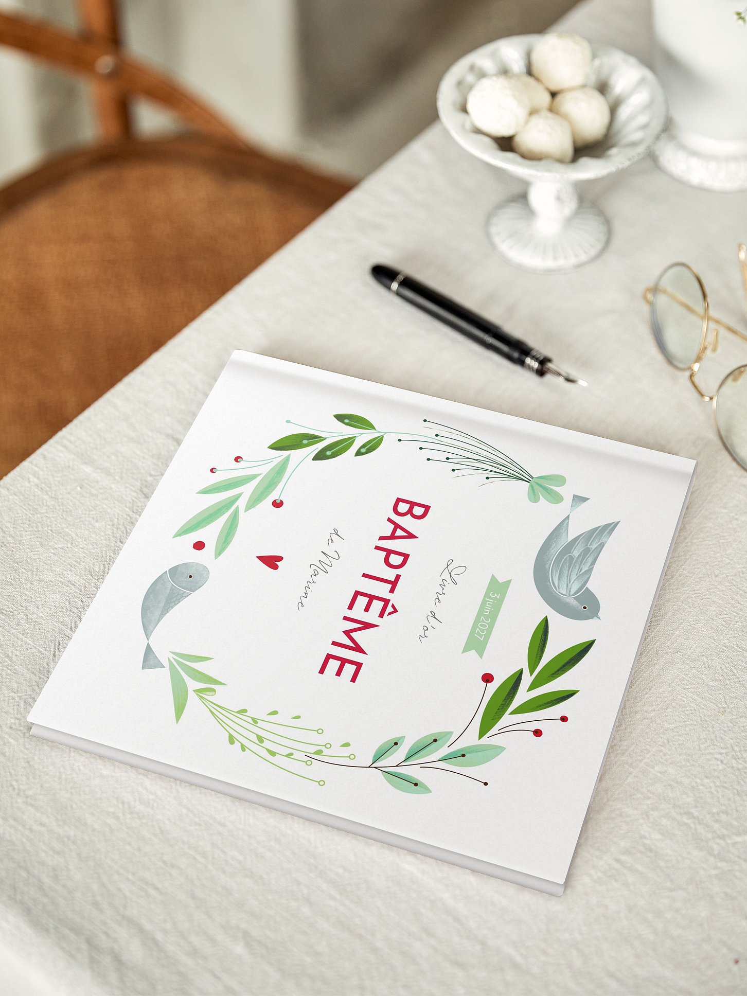 Livre d’or baptême Nid d'oiseau