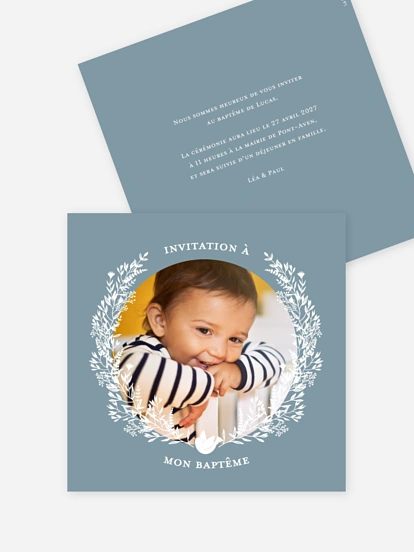 Faire-part baptême Douce colombe