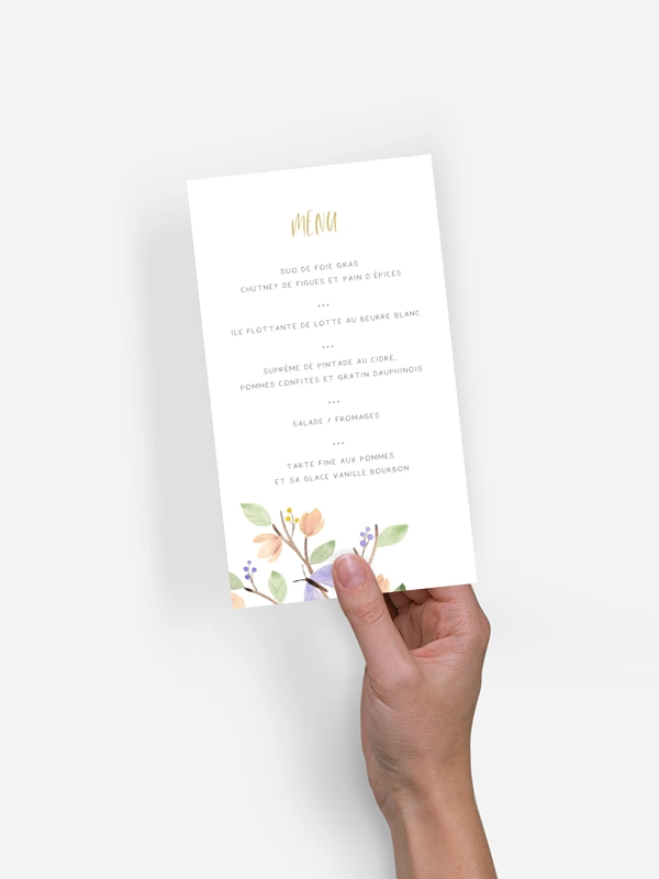 Menu baptême Butterfly Tree