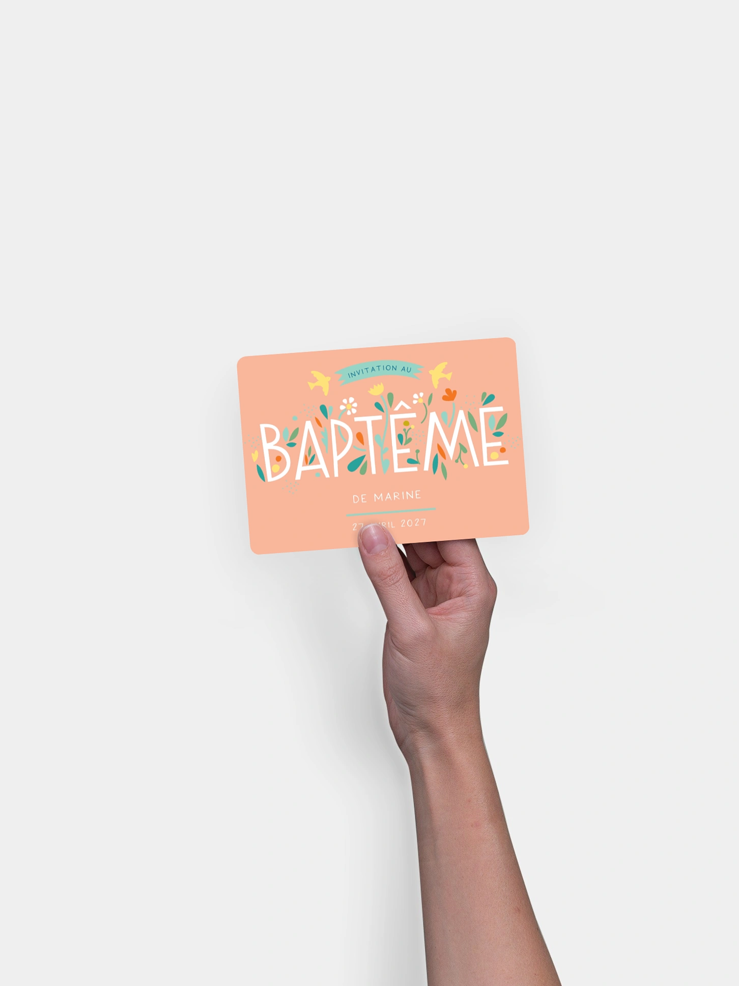 Faire-part baptême Journée colorée