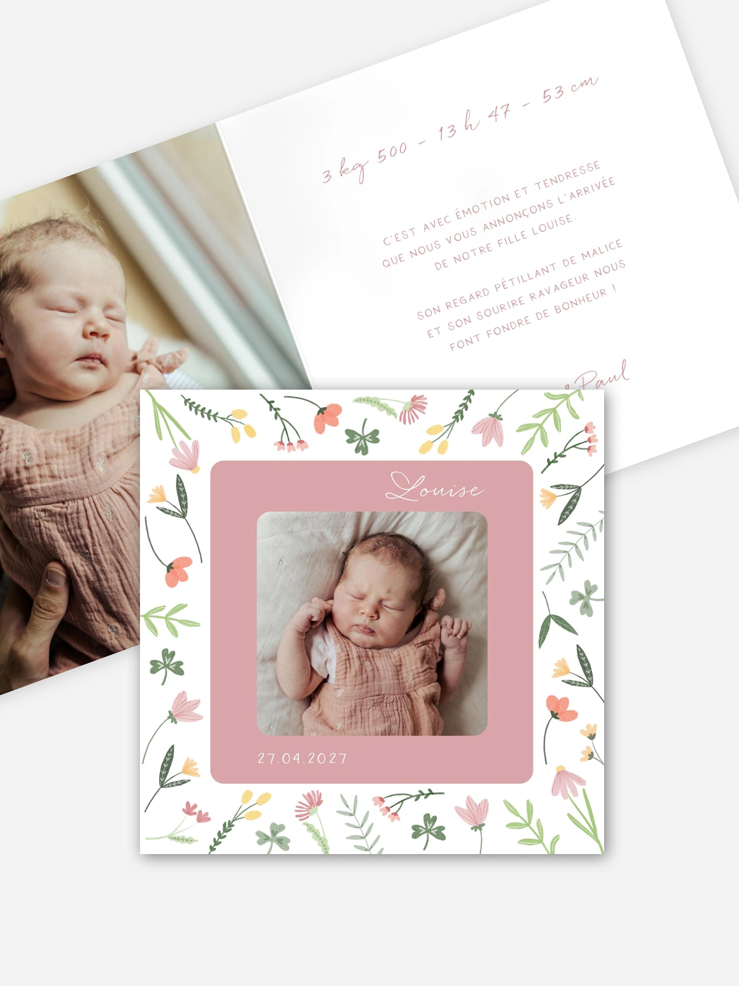 Faire-part naissance Fleurs printanières