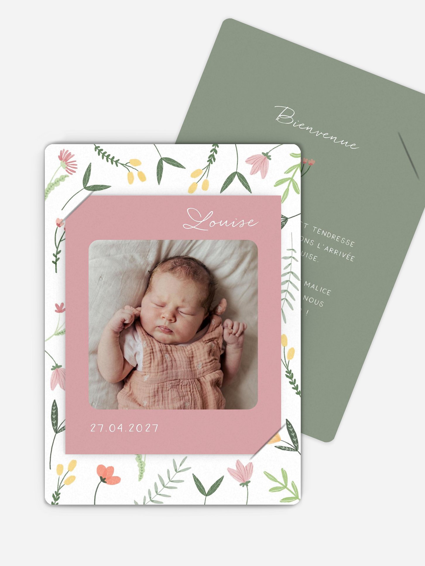 Faire-part naissance Fleurs printanières