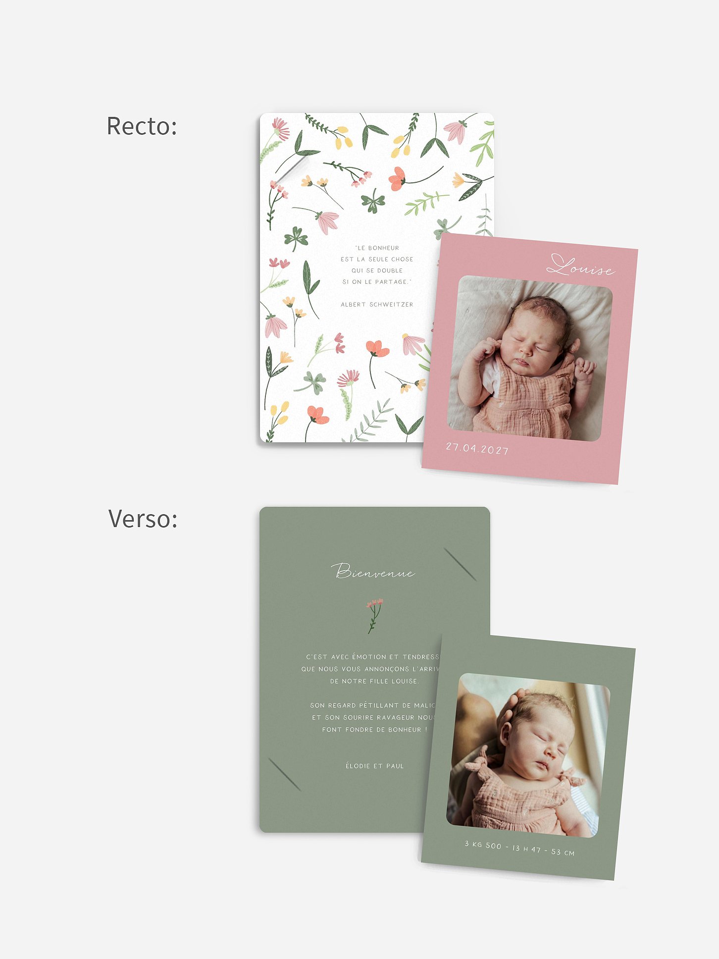 Faire-part naissance Fleurs printanières