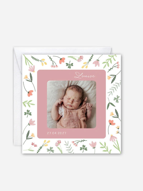 Faire-part naissance Fleurs printanières