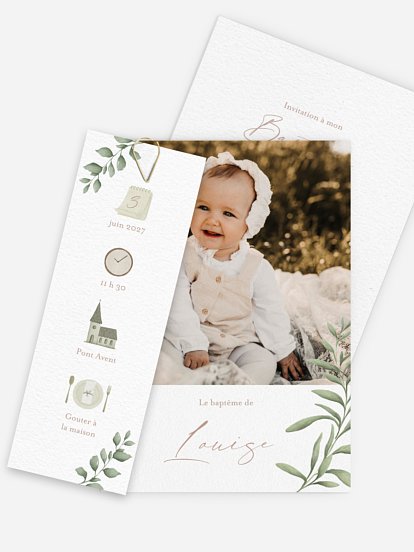 Faire-part baptême Picto baptême religieux
