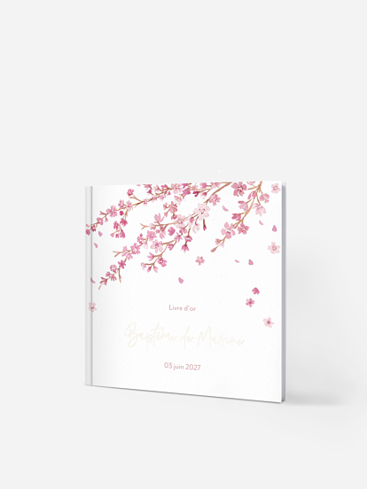 Livre d’or baptême Branche de cerisier