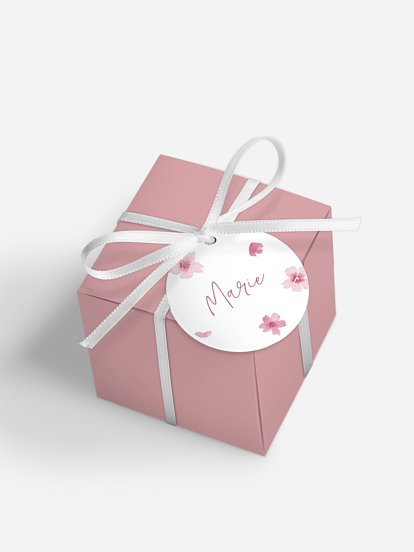 Boite à dragées baptême Branche de cerisier