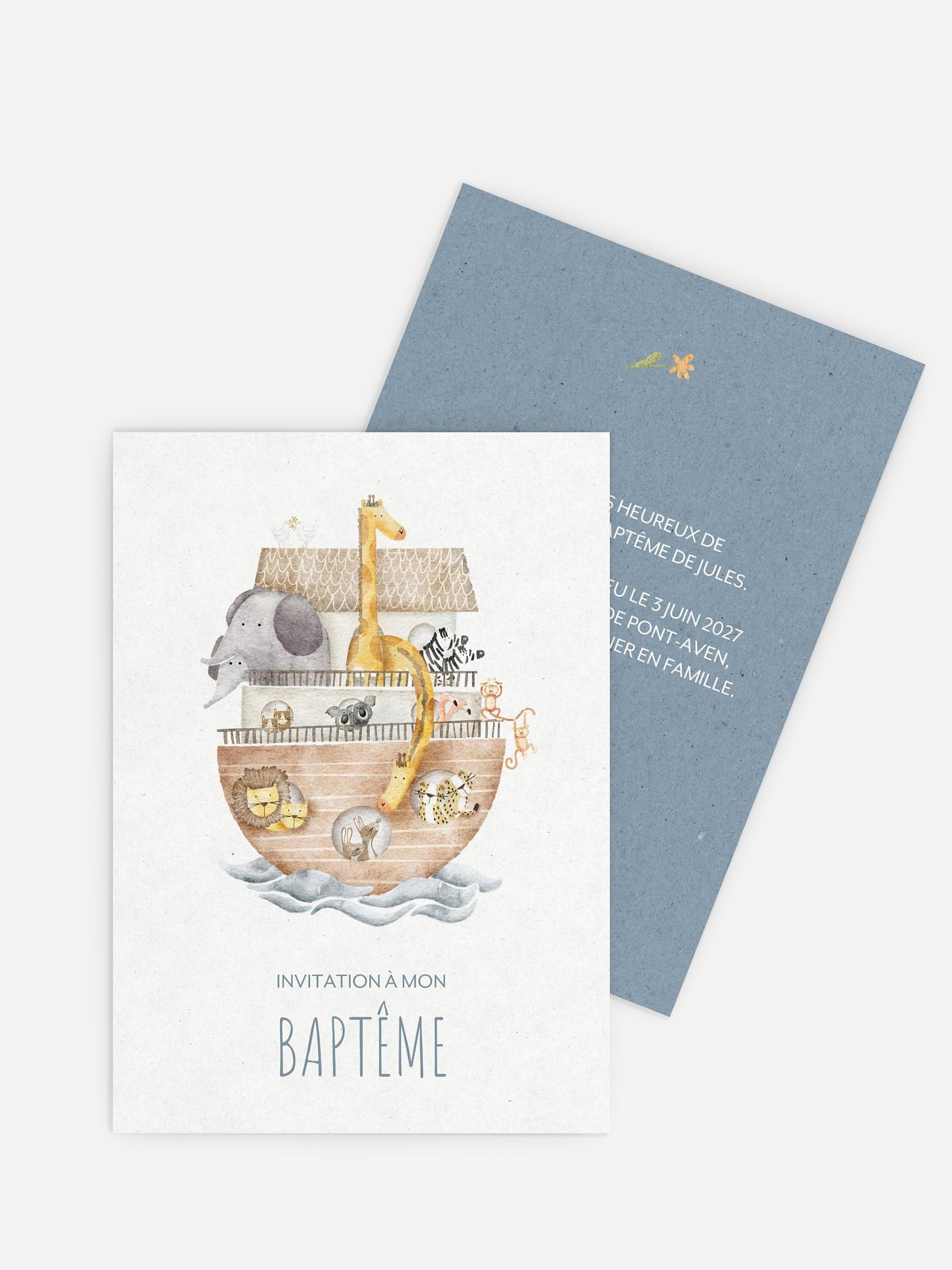 Faire-part baptême Arche de Noé II