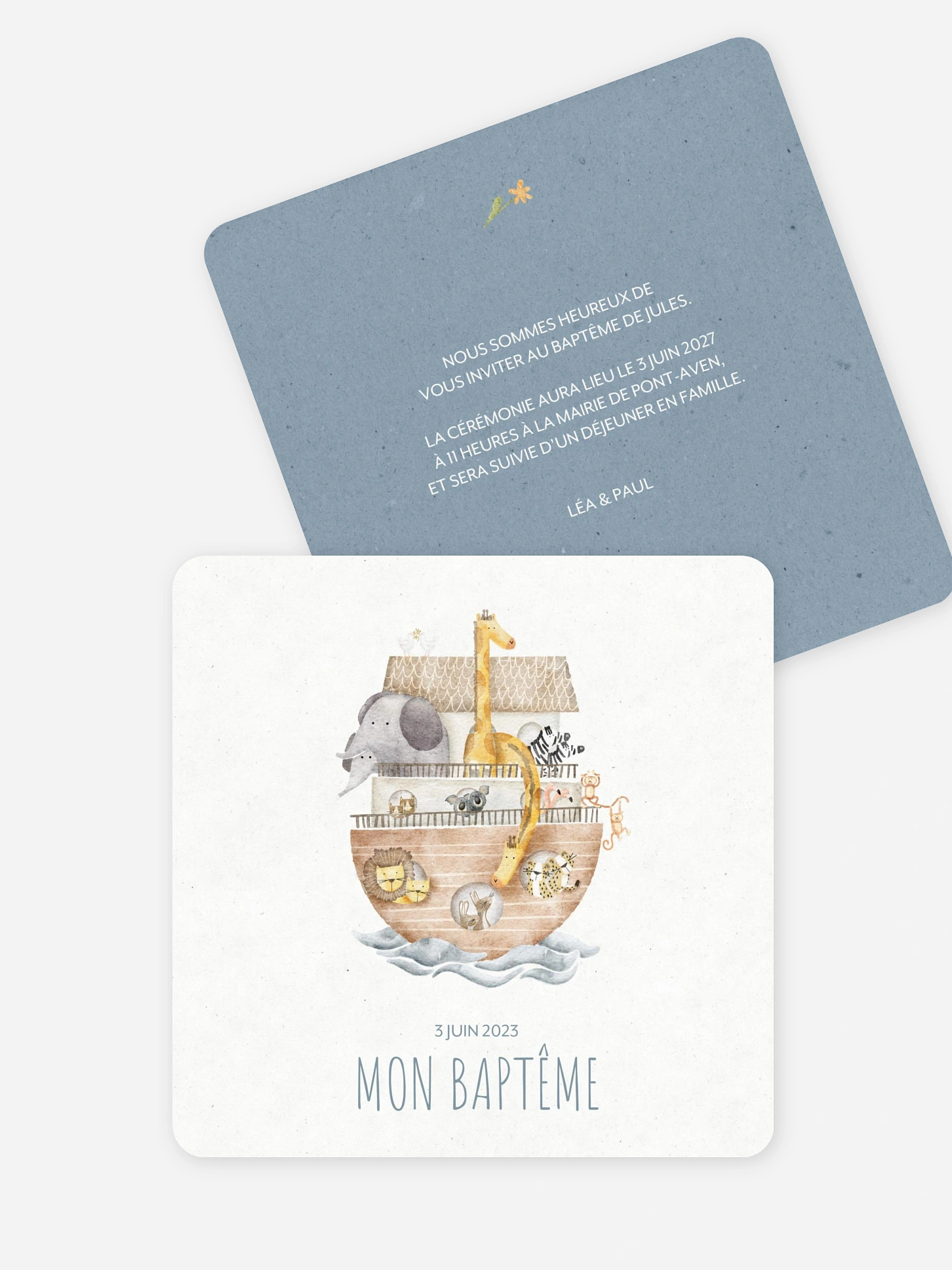 Faire-part baptême Arche de Noé II