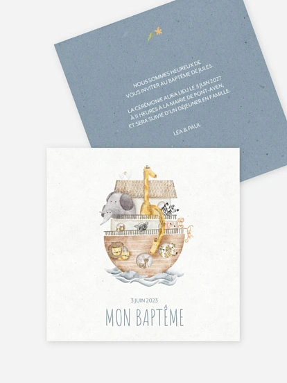 Faire-part baptême Arche de Noé II