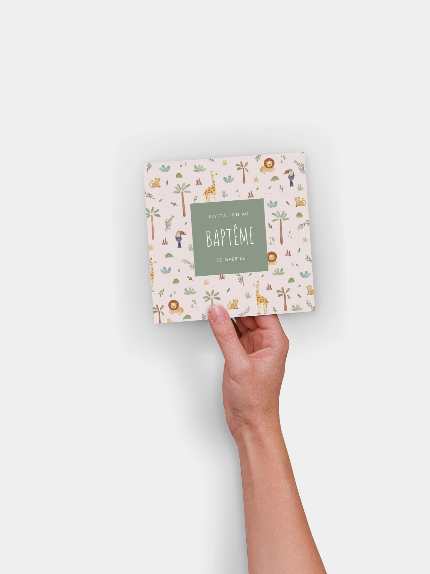 Faire-part baptême Petite jungle