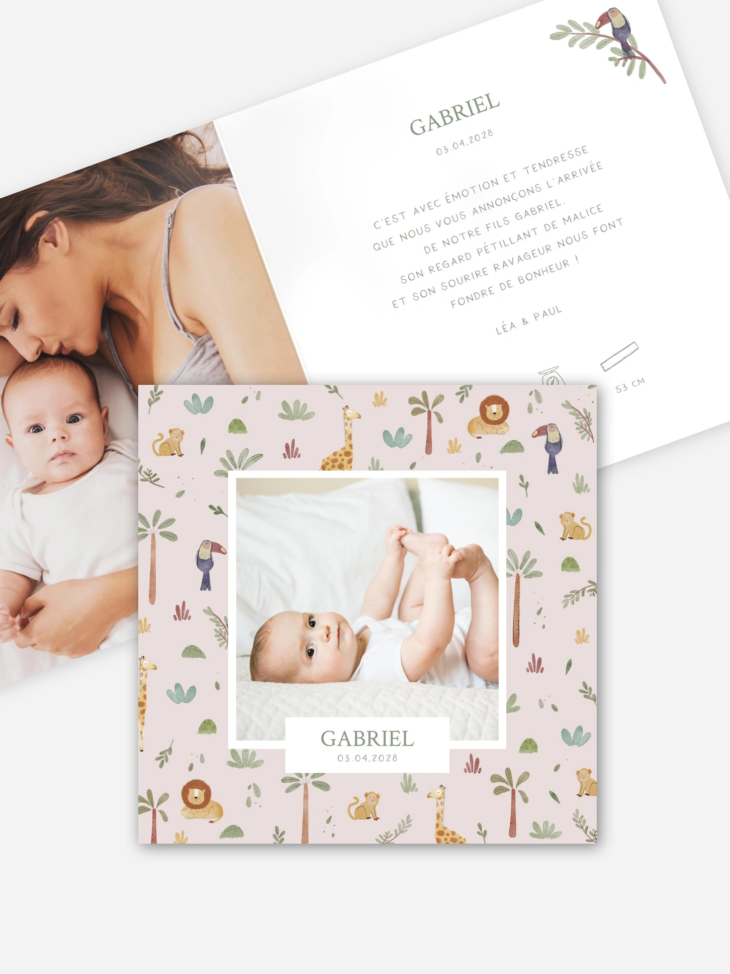 Faire-part naissance Petite jungle