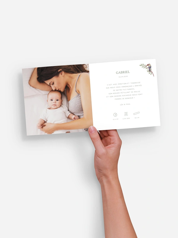 Faire-part naissance Petite jungle