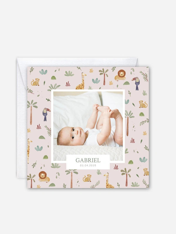 Faire-part naissance Petite jungle