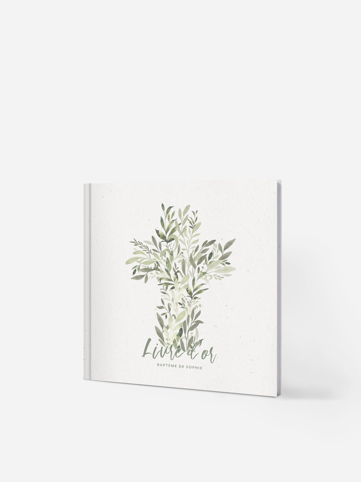 Livre d’or baptême Croix verte