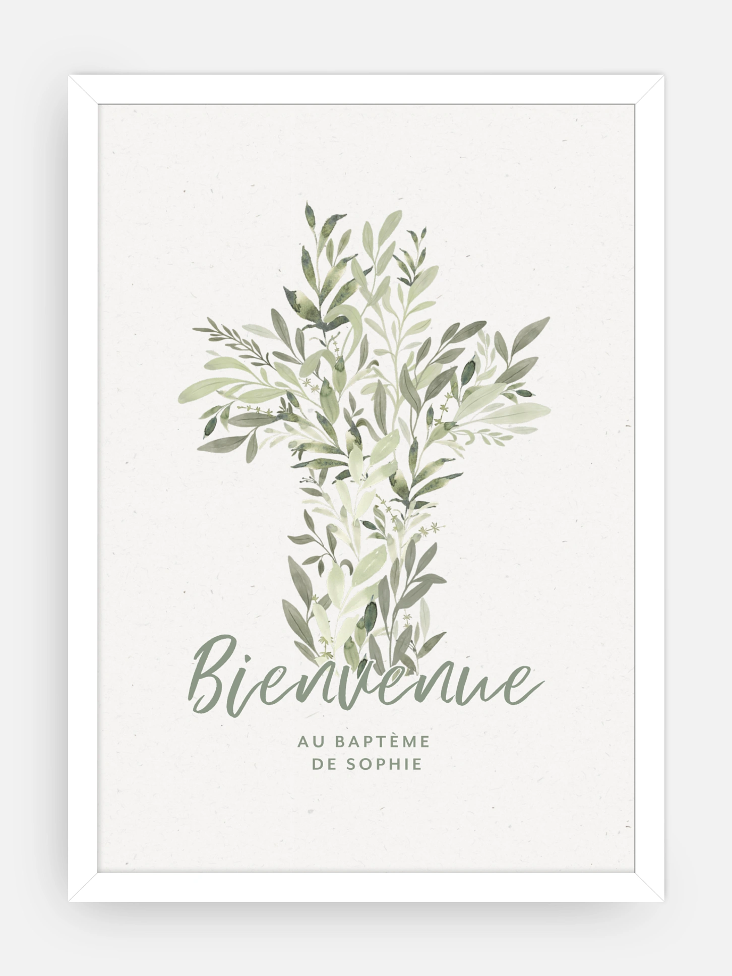 Poster bienvenue baptême Croix verte