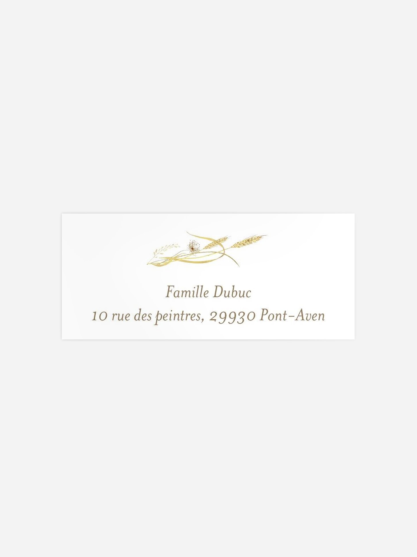 Étiquette expéditeur baptême Aura florale