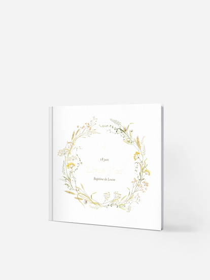 Livre d’or baptême Aura florale