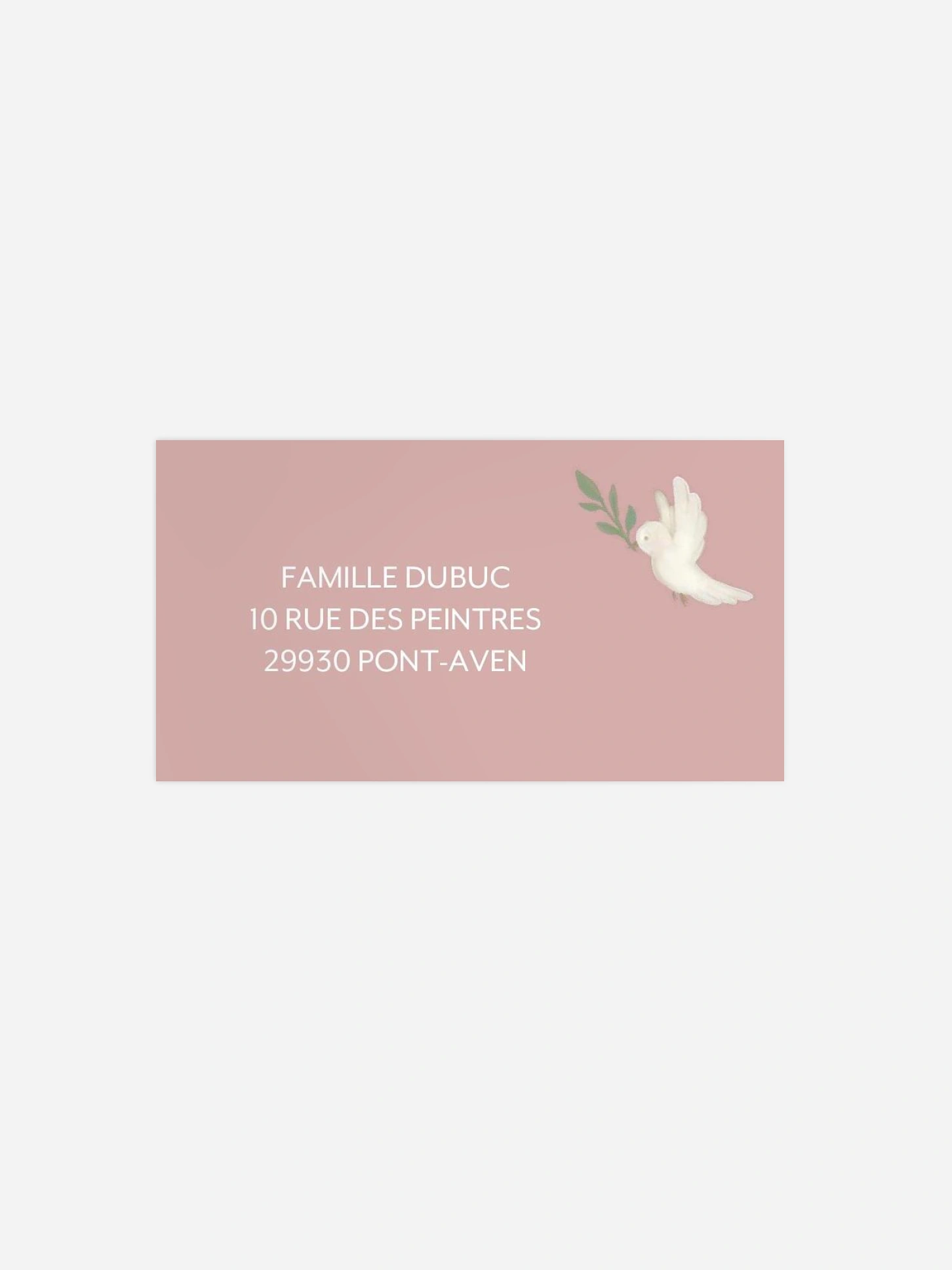 Étiquette destinataire baptême Ailes de bénédiction