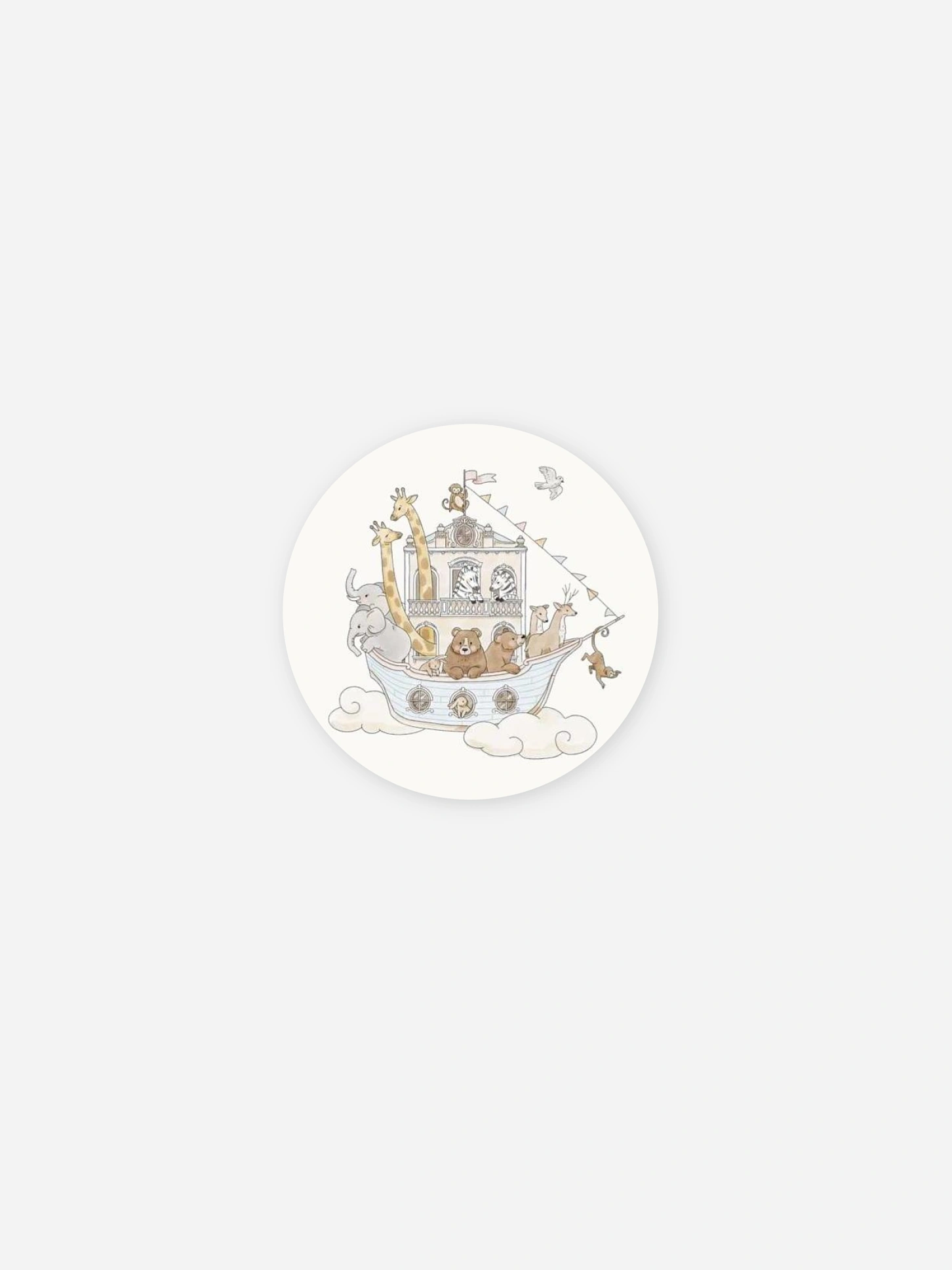 Étiquette cadeau baptême Arche enchantée