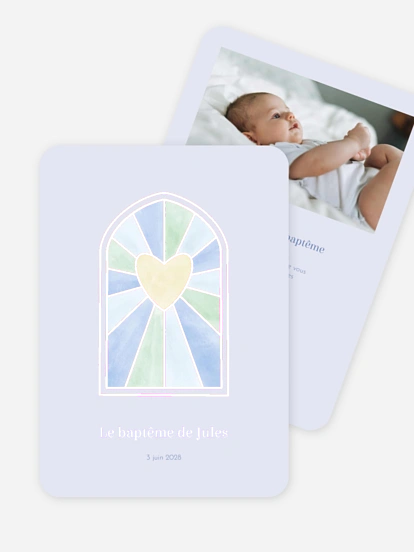 Faire-part baptême Dans la lumière