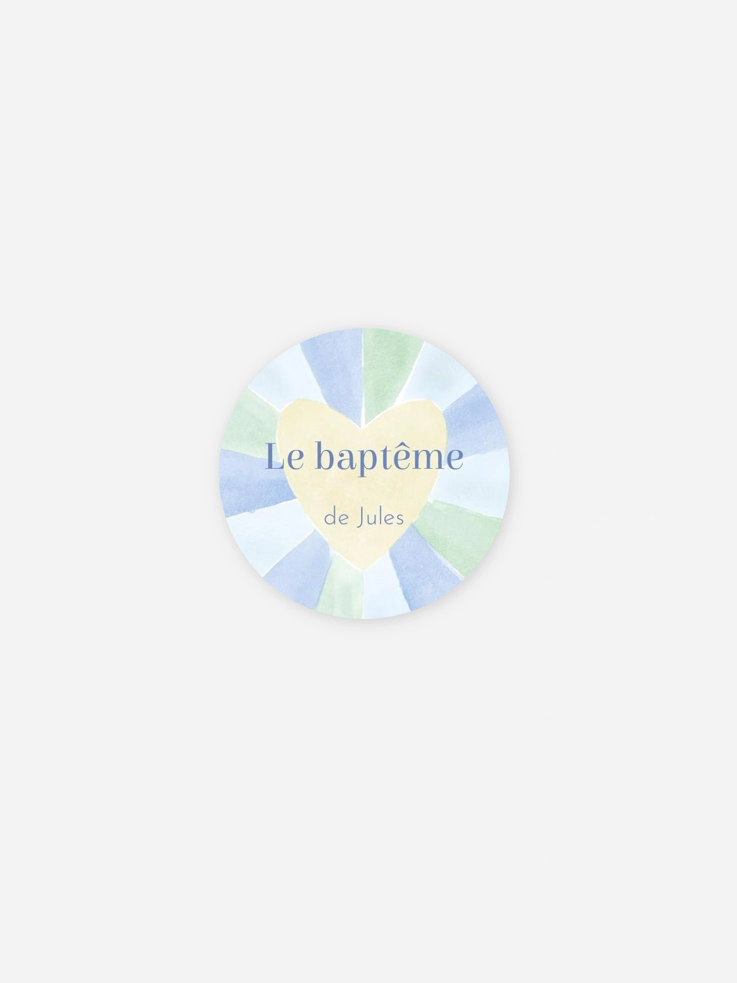 Étiquette cadeau baptême Dans la lumière