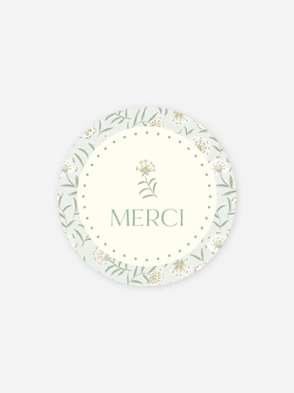 Étiquette cadeau baptême Brise fleurie