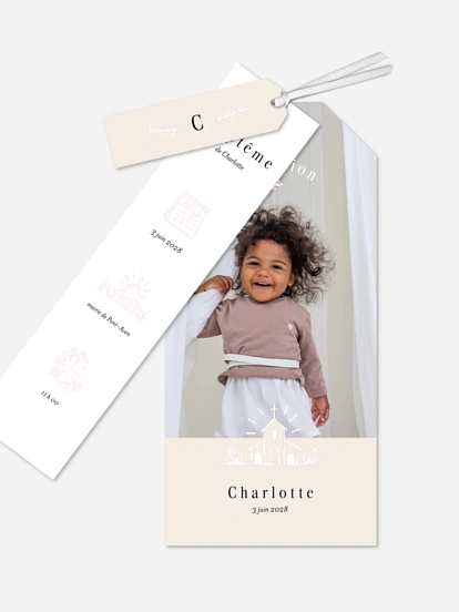 Faire-part baptême Petite église