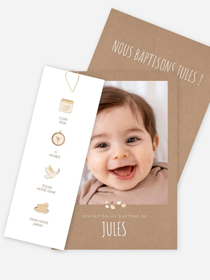 Faire-part baptême Baptême heureux