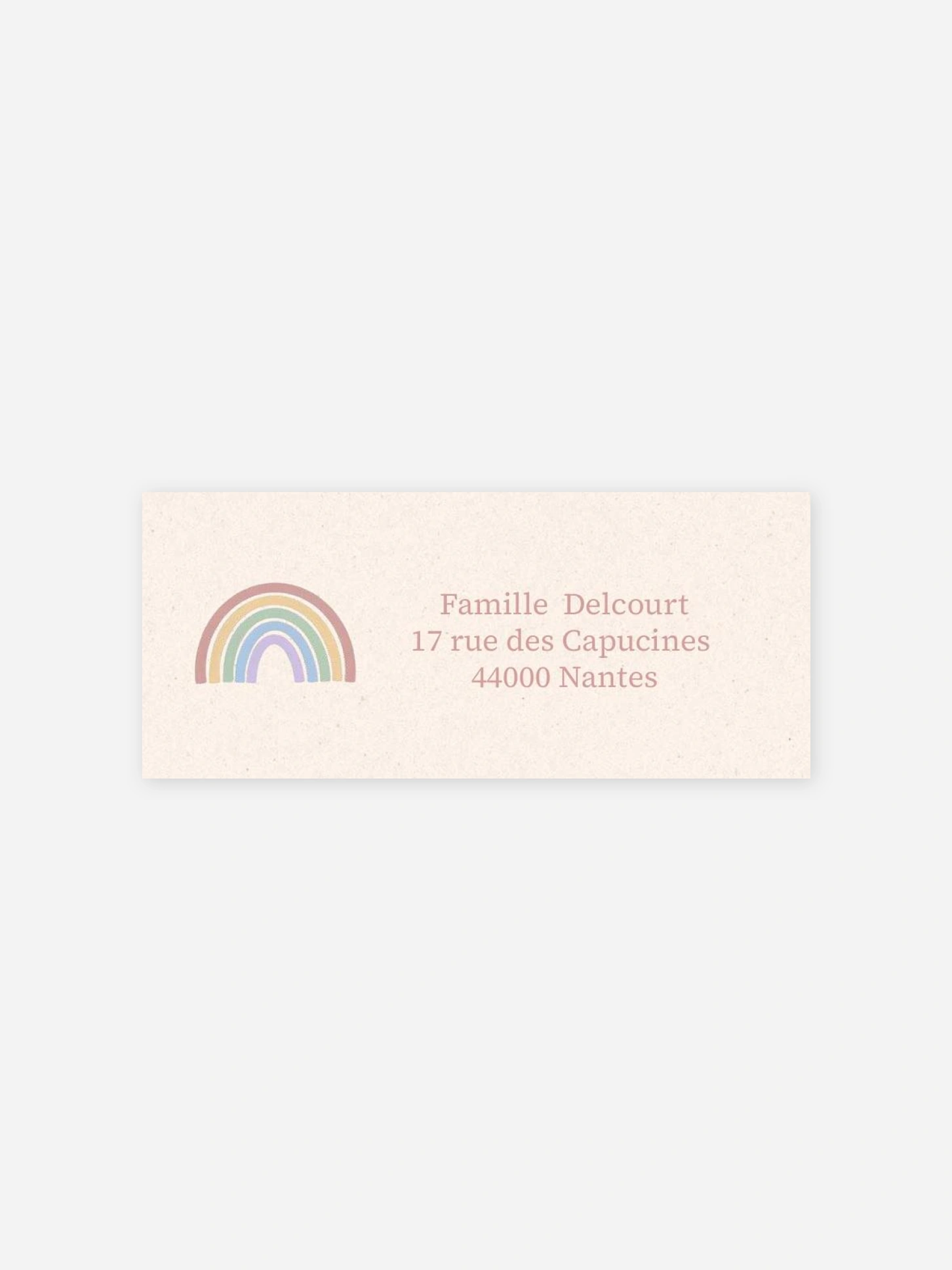 Étiquette expéditeur baptême Arc-en-ciel