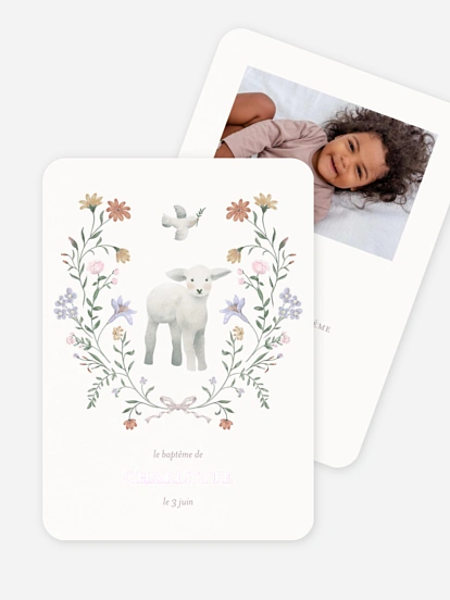 Faire-part baptême Jardin de joie