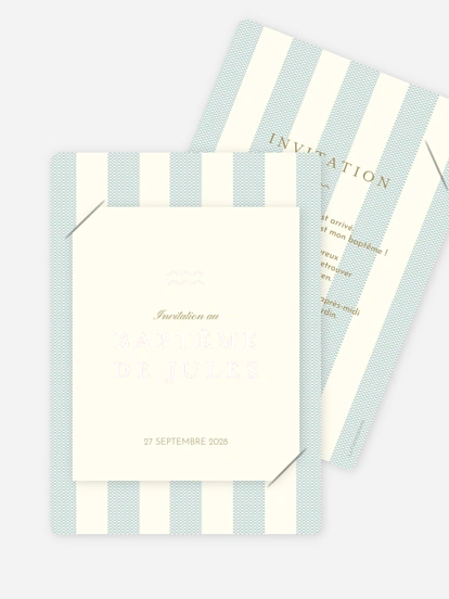 Faire-part baptême Petites vagues