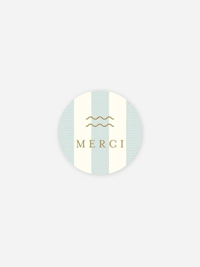 Étiquette cadeau baptême Petites vagues