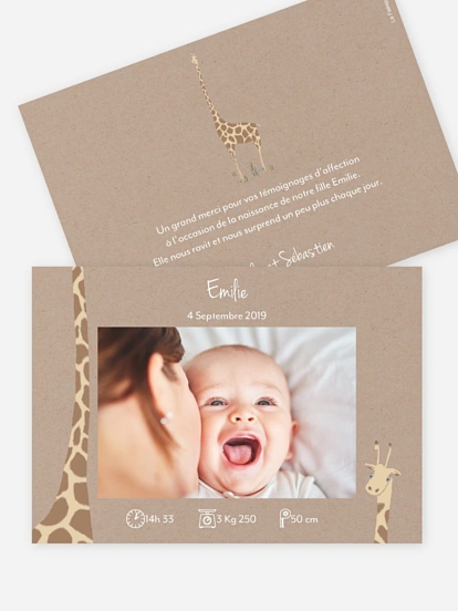Faire-part naissance Amis de la savane