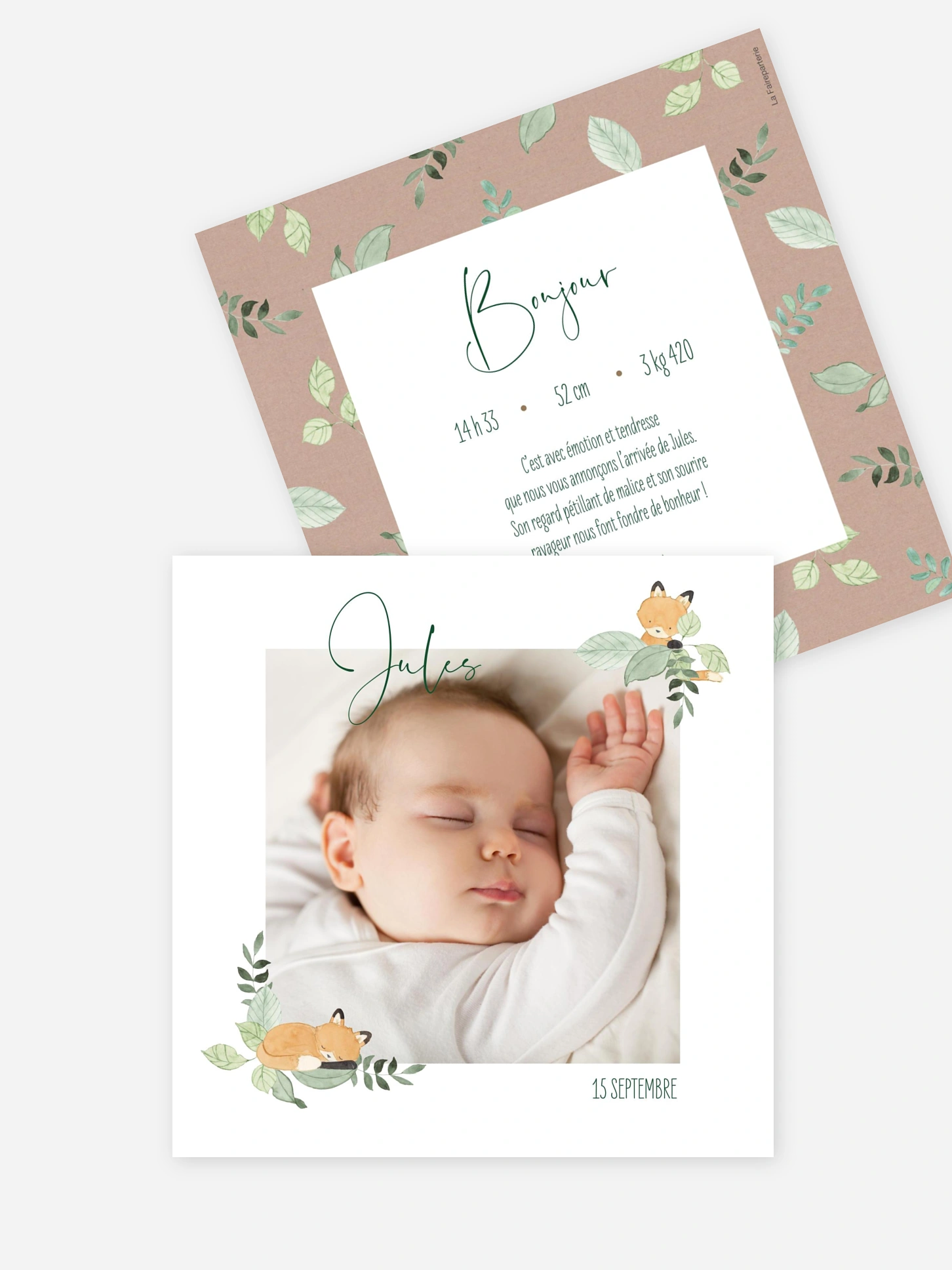 Faire-part naissance Bois dormant