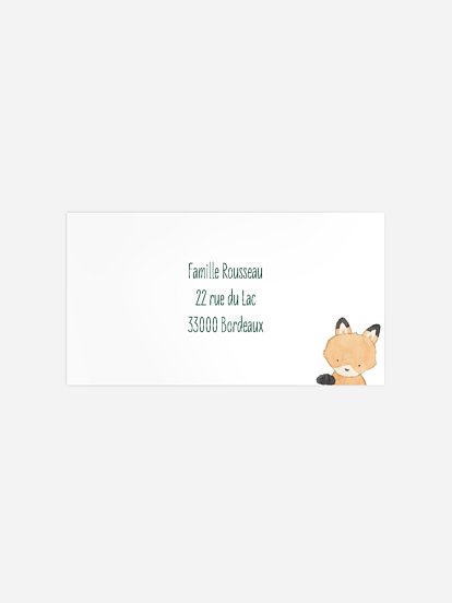 Étiquette destinataire naissance Bois dormant