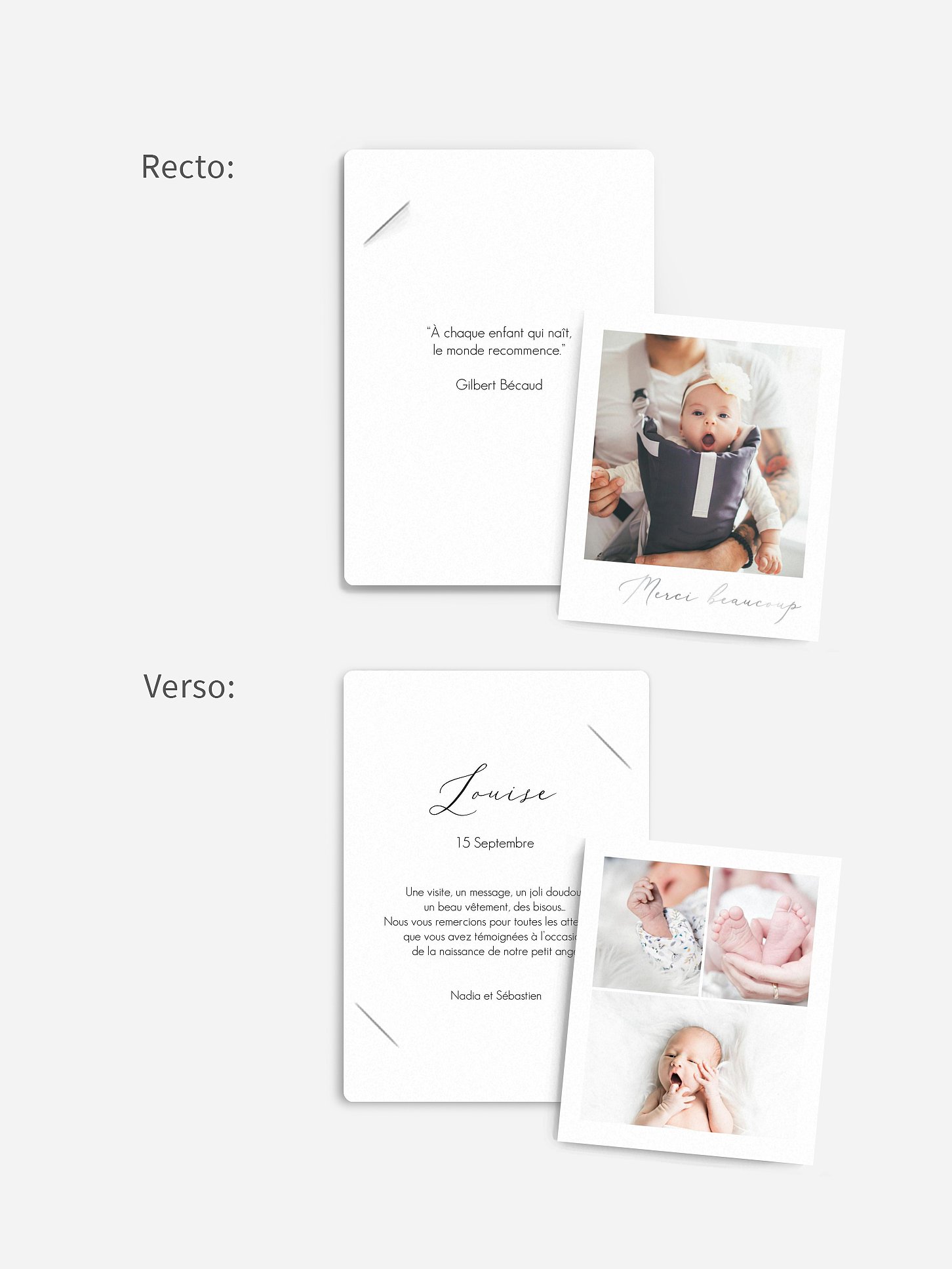 Carte remerciement naissance Petit miracle