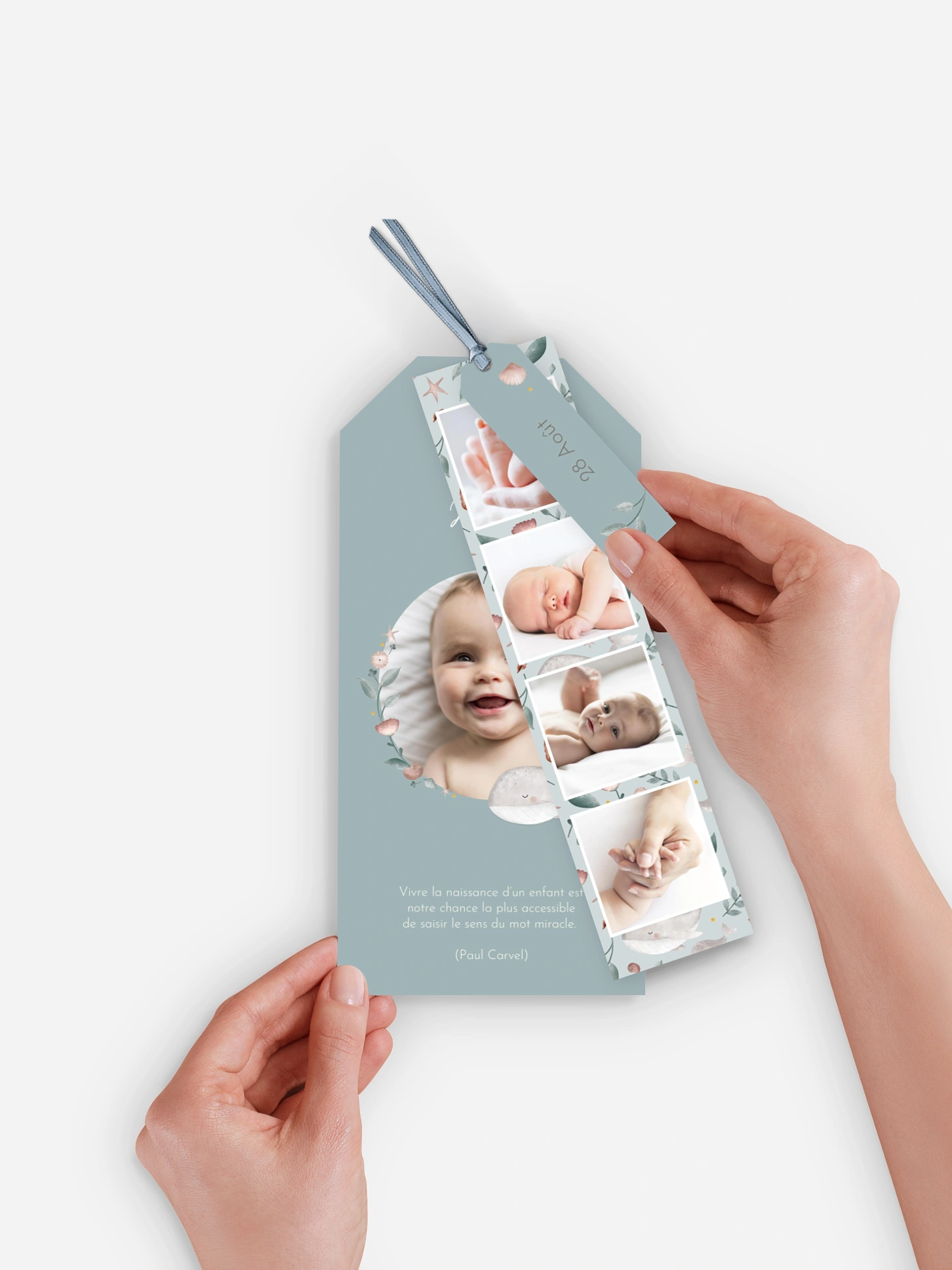 Faire-part naissance Famille de baleines