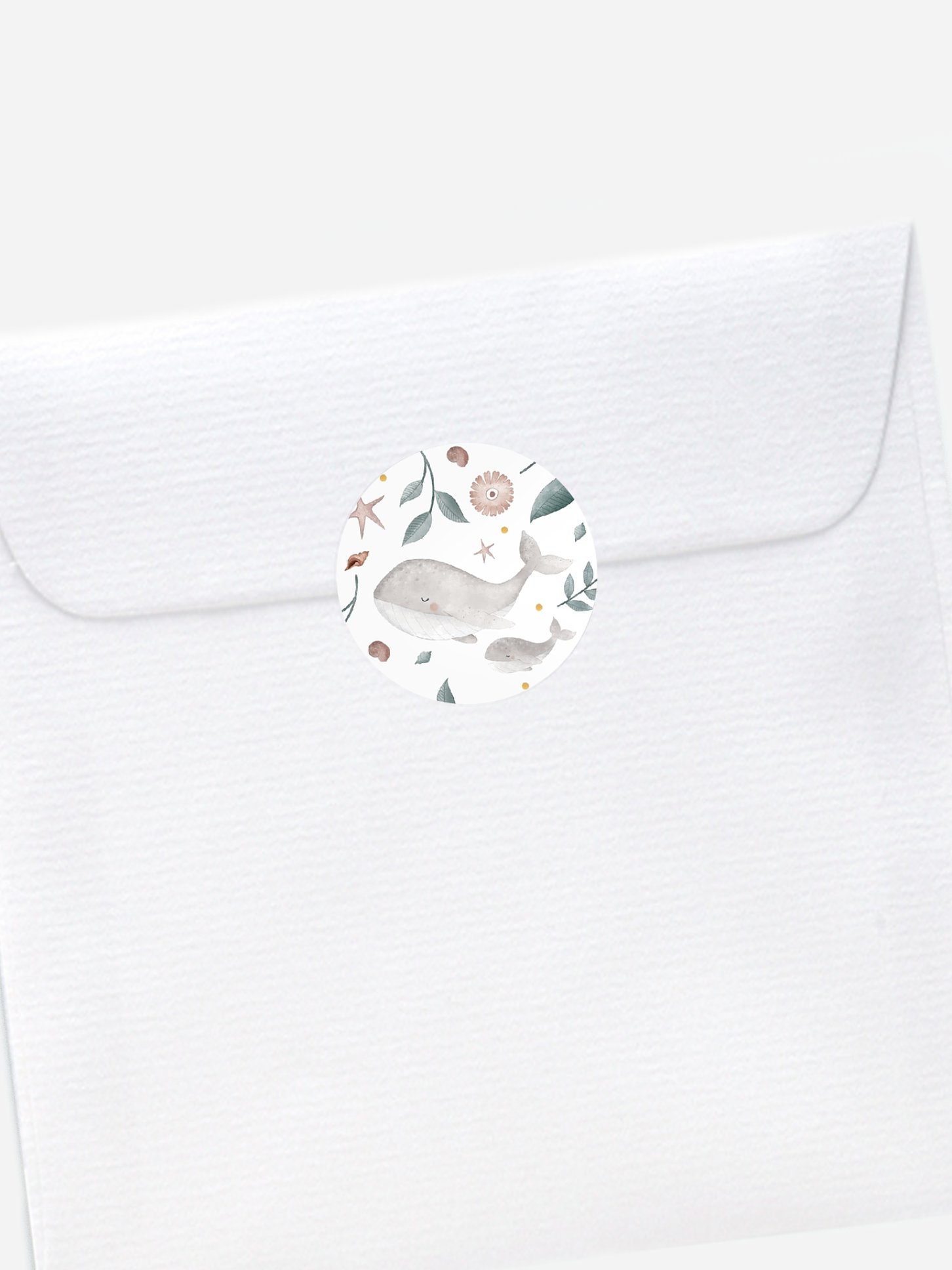 Stickers naissance Famille de baleines