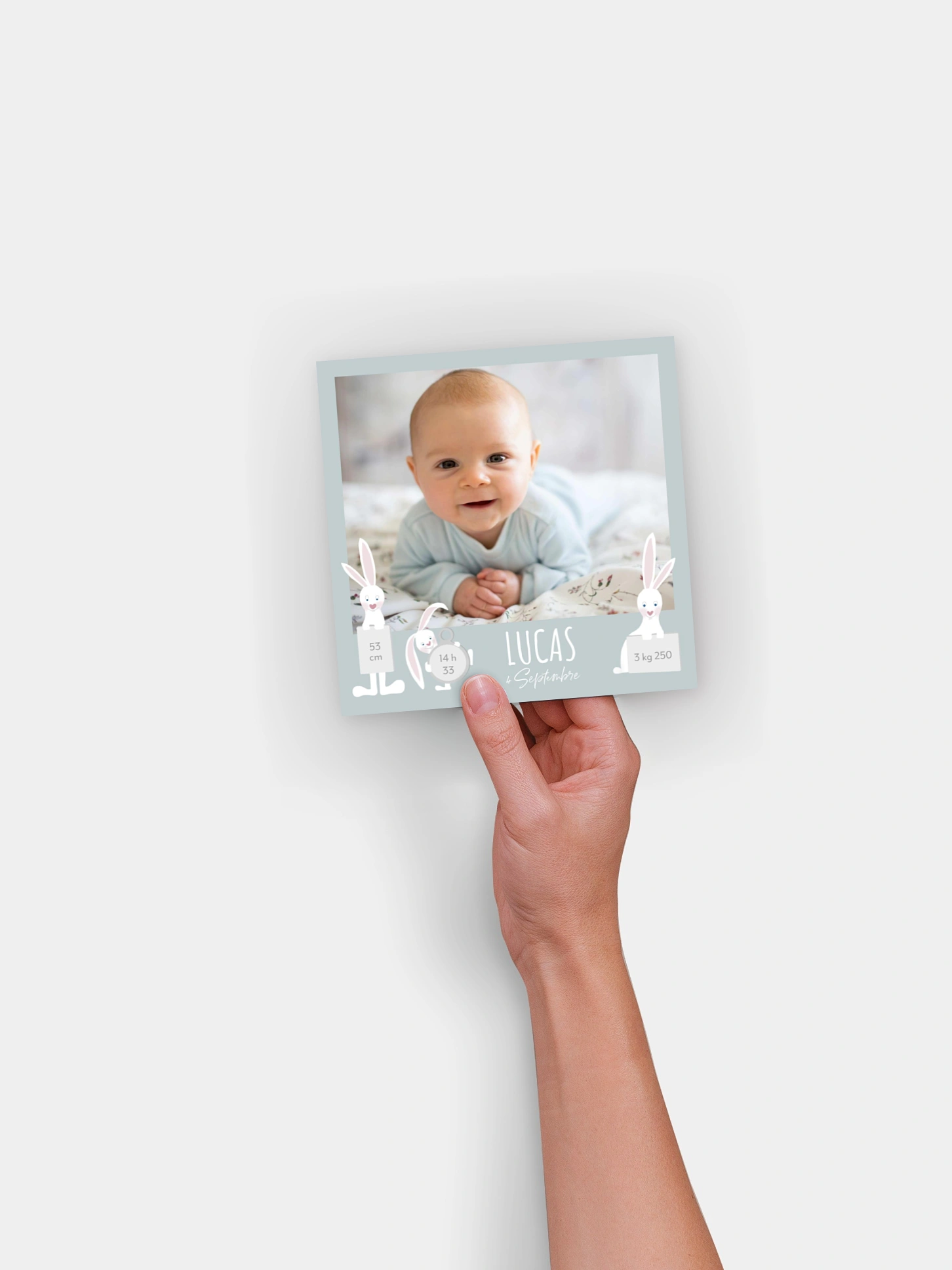Faire-part naissance Famille de lapins