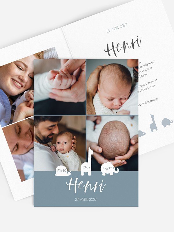 Faire-part naissance Silhouette de pictos