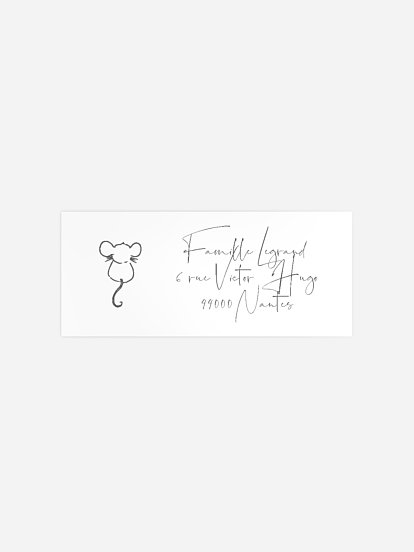 Étiquette expéditeur naissance 
La souris et l'éléphant