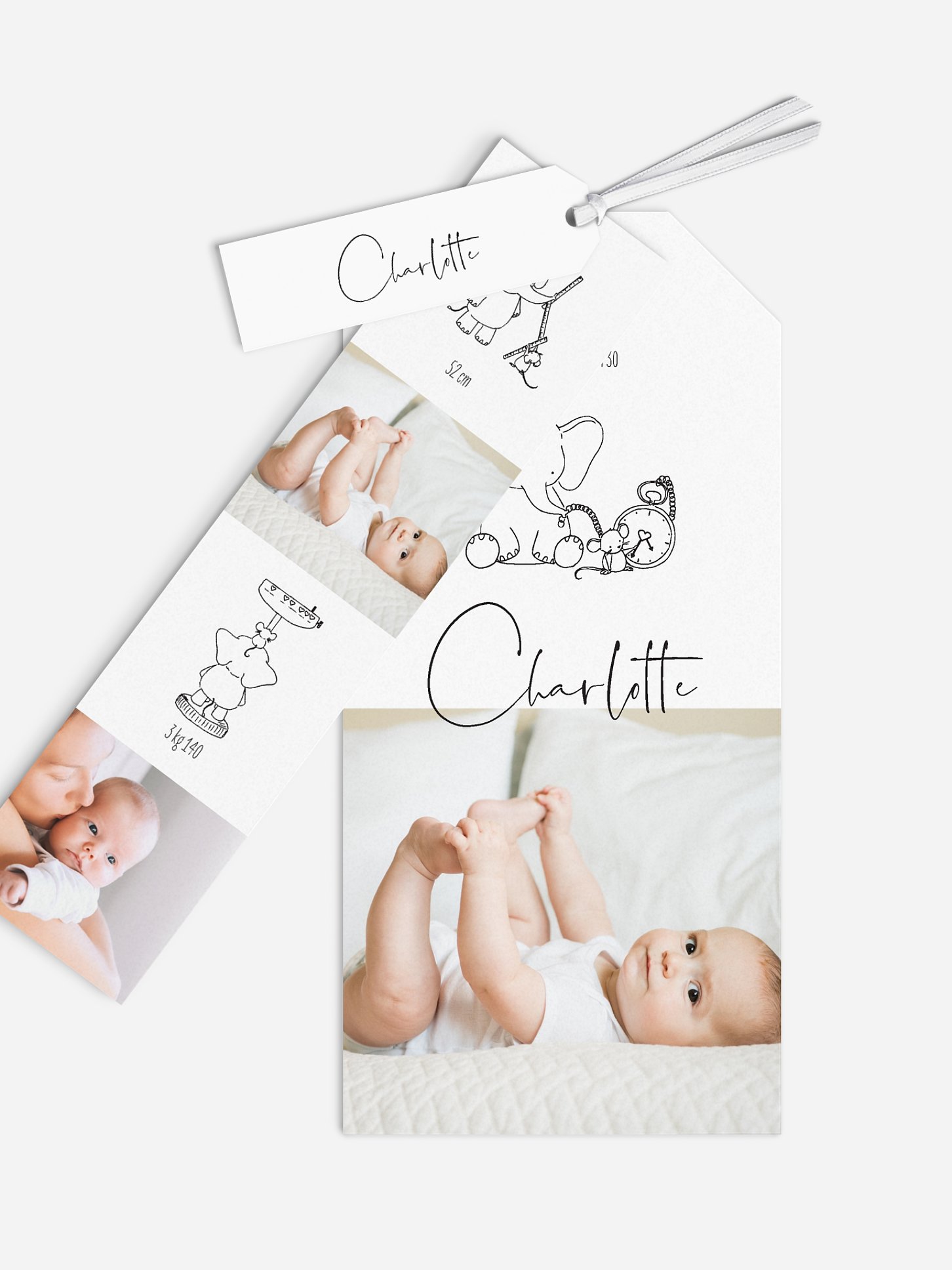 Faire-part naissance La souris et l'éléphant