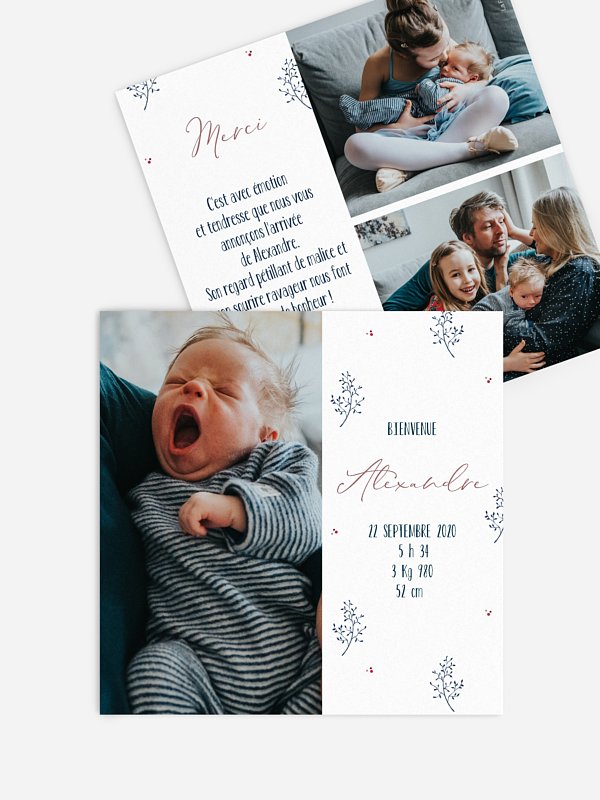 Faire-part naissance Brindilles & Baies