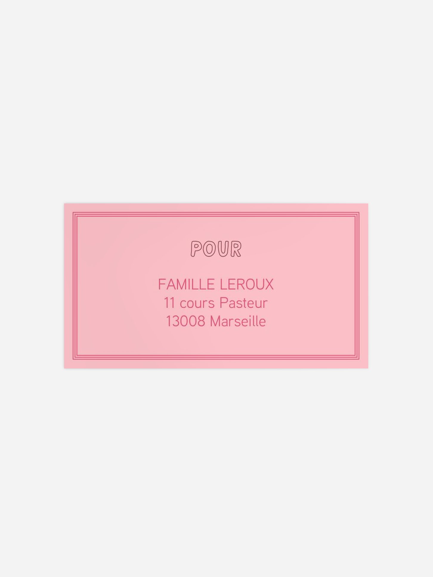 Étiquette destinataire naissance Passeport bébé