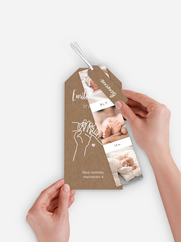 Faire-part naissance Mains de famille